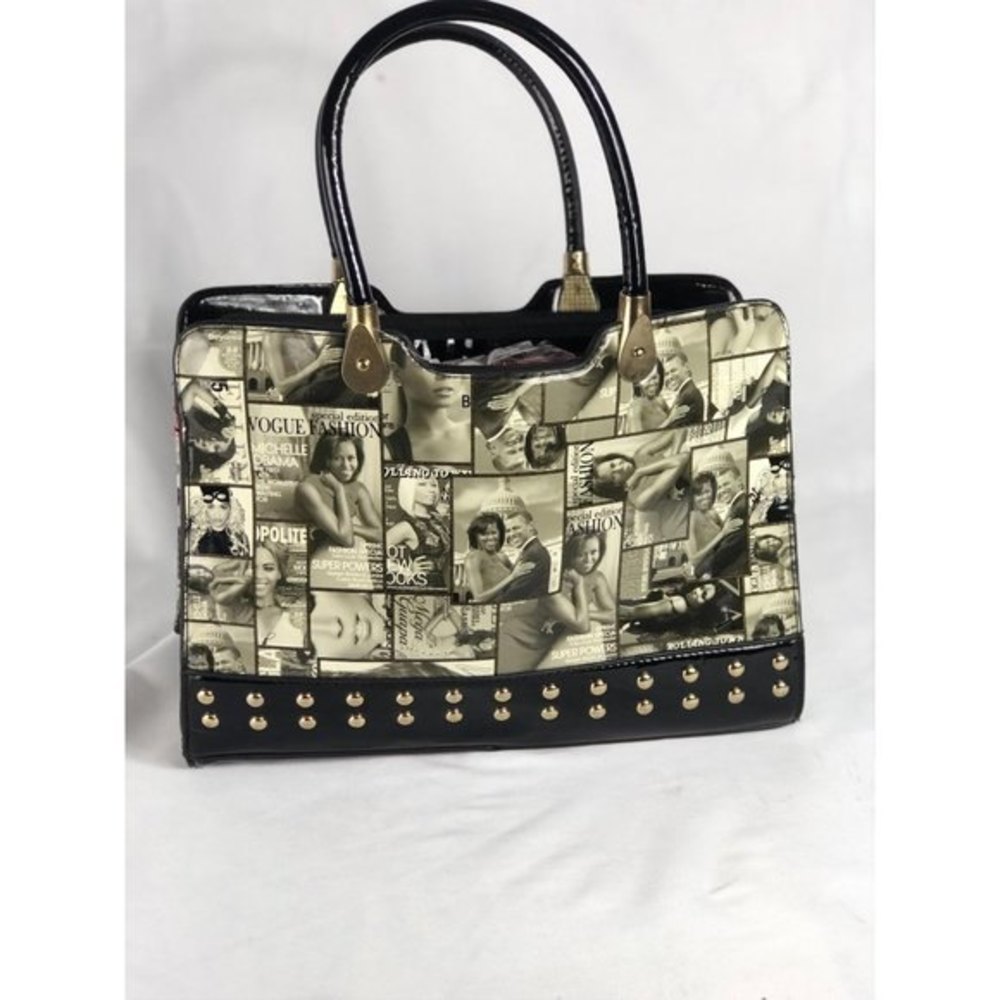 Michelle Obama Magazine Print BLK Bag